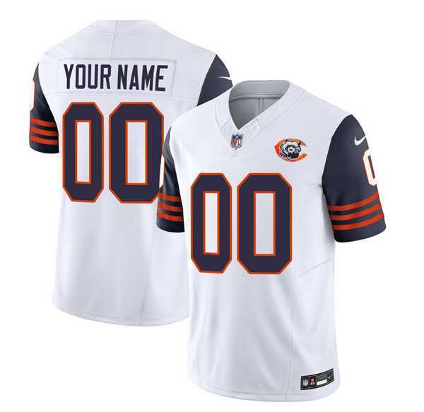 Mens Chicago Bears Active Player Custom 2023 F.U.S.E. White Navy Throwback Limited Football Stitched Jerseys->->Custom Jersey